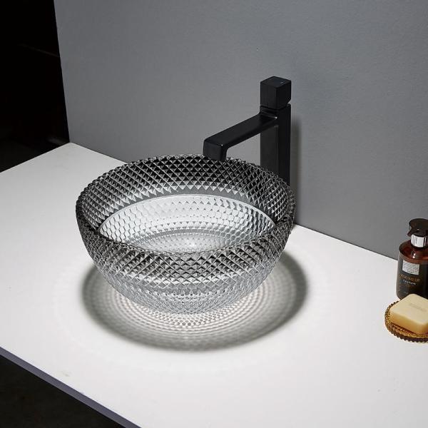 Buy Round Countertop Vanity Sinks Vessel Bathroom Gradient Black Modern 160mm at wholesale prices