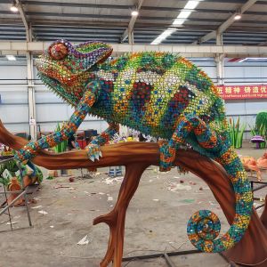 Handmade Animal Lantern - Chameleon Sculpture Illuminated LED Lantern,
