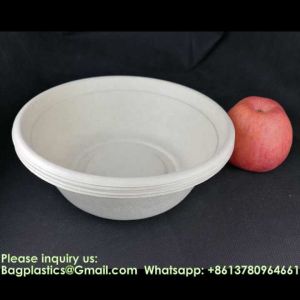 Customized Food Grade Biodegradable Disposable 1000ml 90mm Tall Sugarcane