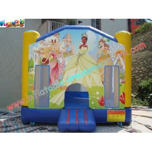 Inflatable Princess Commercial Bouncy Castles PVC Tarpaulin For Indoor