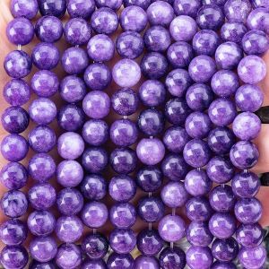 Quality 8mm High Quality Clear Violet Galaxy Agate Gemstone Beads Healing Crystal Stone Beads For Jewelry Making for sale