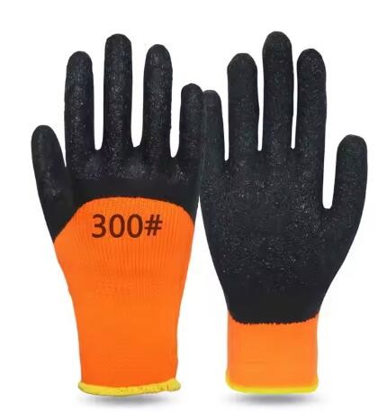 Buy 7 Gauge Black Crinkle Latex Coated Gloves Half Coated at wholesale prices