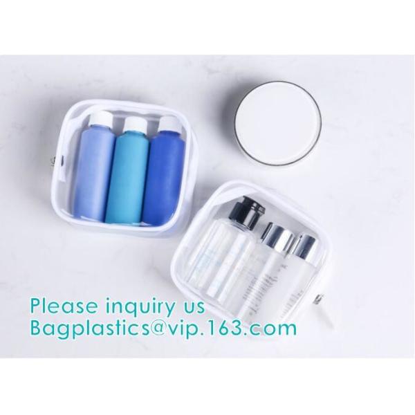 glitter pvc makeup bag for girl, Organizer Pouches ToteTravel Toiletry Bags Transparent PVC Cosmetic Bag, handle carrier