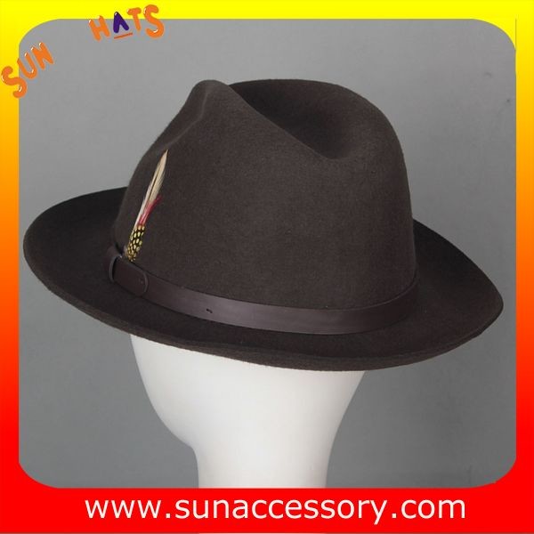 1088 Sun Accessory customized fashion mens fedora hats wool felt hats