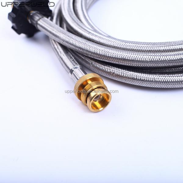 Fire Pit Propane Hose Adapter Stainless Braided LPG Gas Refill for Camping Stove