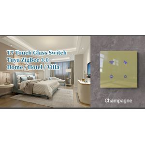 Wireless Mobile Control Tuya Zigbee Smart Switch Touch Screen Bule Light For