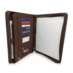China Personalized Leather Padfolio With Zipper , Professional Leather Business Padfolio on sale