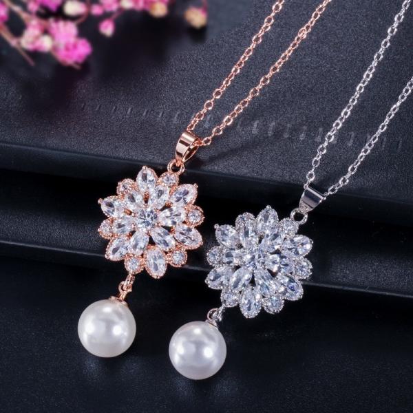 Fashion brass nacklace jewelry baby girls hot sell cz nacklace earrings and bracelets necklace earring jewelry set