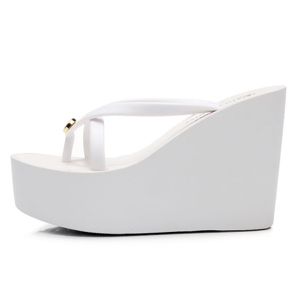 Customized Women Wedge Flip Flops Summer Pool Sandals Water Friendly