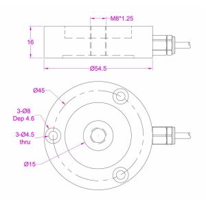 Miniature pancake load cell FCMP low profile compression force sensor