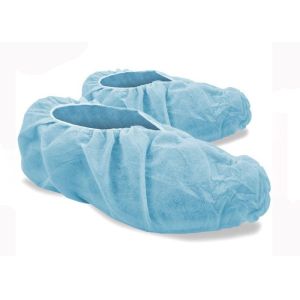 Non Slip Disposable Shoe Covers Blue Color Pe Fluid Proof Automatic