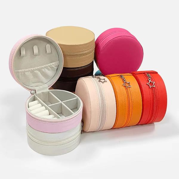 High End Portable Pink Jewelry Set Box Earrings Rings Necklaces Bracelets Bracelets Jewelry Storage Box