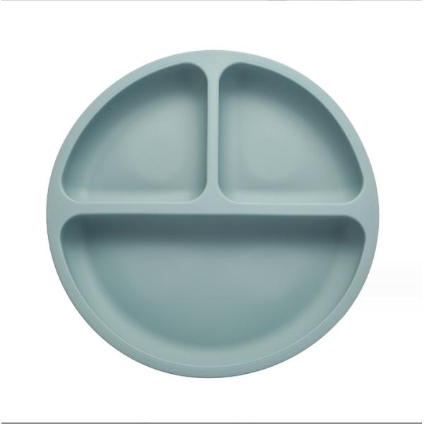 Soft Food Grade Silicone Baby Feeding 3 Divided Plate for Kids Design Style None