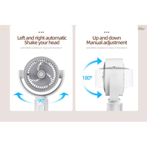 FLOOR Installation 4000mA USB Rechargeable Floor Standing Fan with Adjustable Height