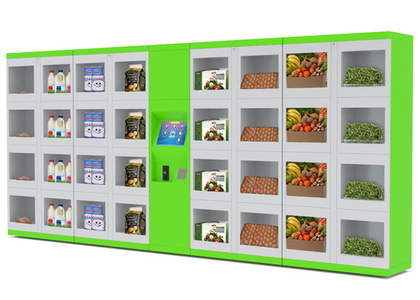 Automated Refrigerator Food Vending Lockers Different Size Doors for Street /