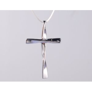 China 18K White Gold Diamond Sterling Silver Cross Plain Shinning Pendant 925 Religious Pendant Casual to Formal Christmas gif on sale