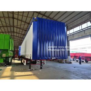 Loading Unloading Personalized Box Semi Trailer With Pullable Fabric Sides