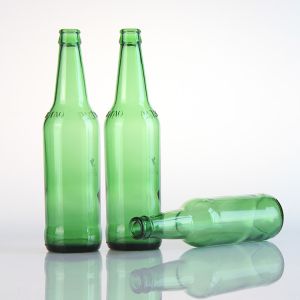 Empty Amber Green Alcohol Glass Beer Bottles with Crown Caps