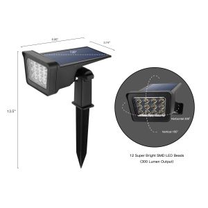 Adjustable 250LM LED Solar Landscape Light