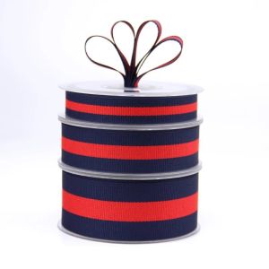 Polyester Custom Logo Print Stripe 1.5 Grosgrain Printed Ribbon