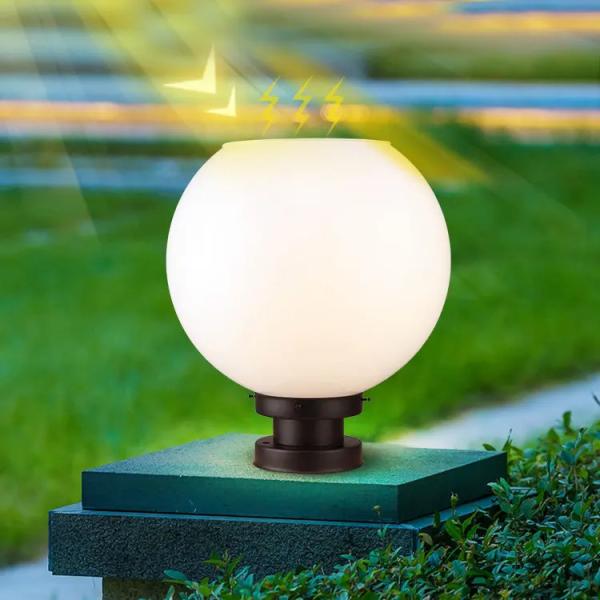 Buy White Solar Pillar Light Acrylic Solar Round Ball Lights 67LM at wholesale prices