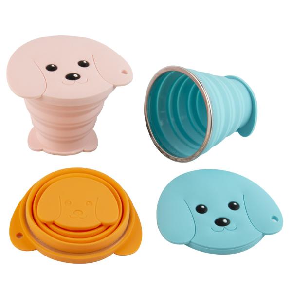 Buy Customized Puppy Silicone Foldable Cup 180ml With Hand Strap at wholesale prices