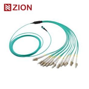 Quality 8F MTP OM3 Fiber Optic MTP-LC 2.0mm Straight harness Cables for sale