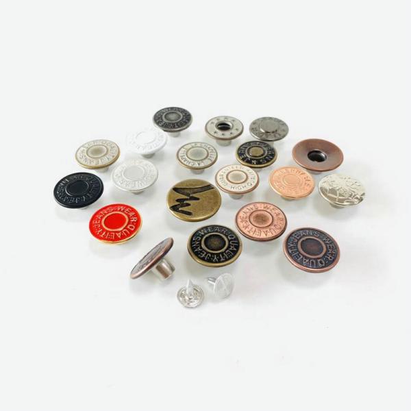 wholesale Custom Logo 17MM 20MM Iron Stainless steel Brass Jeans Button Bottons