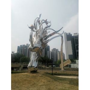 Outdoor Stainless Steel Animal Sculpture Metal Lighting Sculpture