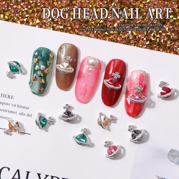 Alloy Jewelry Planet Nail Art Charms with Luxury Diamond Stones and Crystal Rhinestones