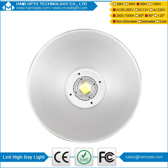 Super Bright 80w Led High Bay Lights Warm White Cool White CE and RoHS for indoor and outdoor using