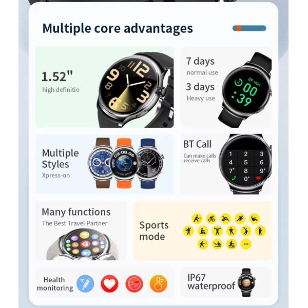 Gesture Control Round Z93pro Women'S Bluetooth Watch Sports Tracker Waterproof