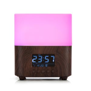 Wood Grain Ultrasonic LCD Essential Oil Diffuser Alarm Clock