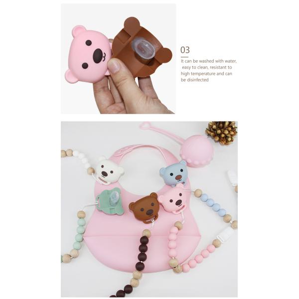 Food Grade Silicone Baby Pacifier Chain With Cute Animal panda Shape
