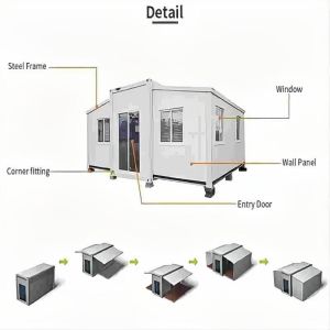 Online Technical Support Prefabricated Expandable Container House with Two