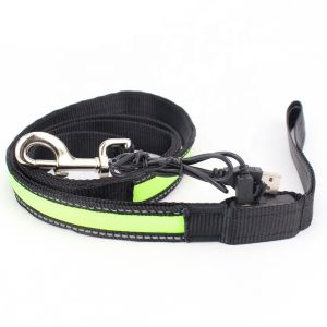 Custom Popular Large LED Dog Collar , Flashing Long Dog Leash For Pet Walk