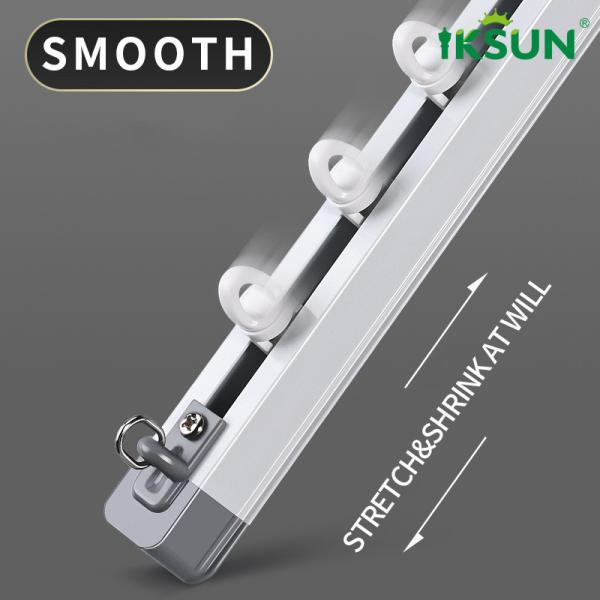 Home Extendable Aluminium Telescopic Curtain Track Adjustable Rail For 1.1-4.5m
