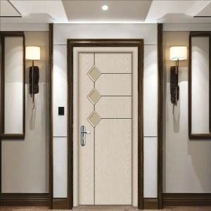 Formaldehyde-free Easy Installation WPC Glass Door with Rot Resistance and PVC