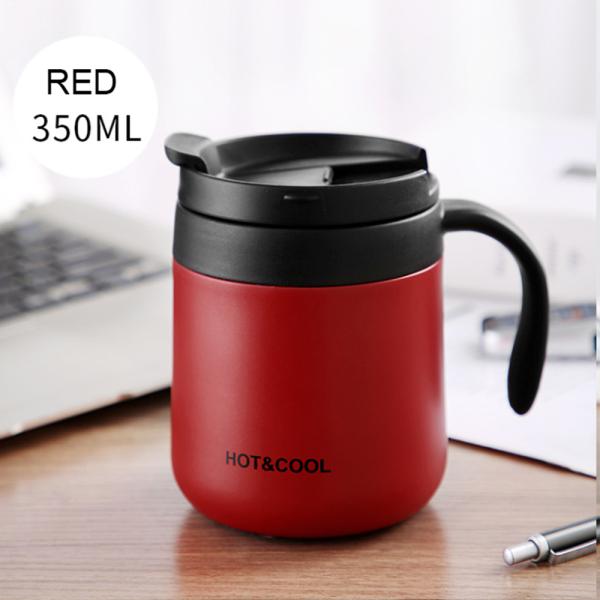 350ml Custom Mugs With Logo, Promotional Insulated Coffee Or Tea Mugs With Lid And Handles