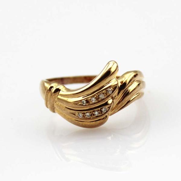 Designer Jewelry 925 Silver Ring Pave Rhinestone Ring with Rose Gold (FR075)