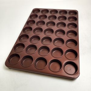 China 35 Cavity Aluminum Steel Round Cupcake Tray 0.8mm Thickness on sale