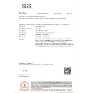 Shenzhen Tinda Hardware & Plastic Co., Ltd. Certifications