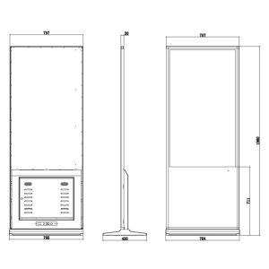 55-inch 16:9 Vertical LCD Digital Signage Machine 4000:1 Contrast Ratio And Wi