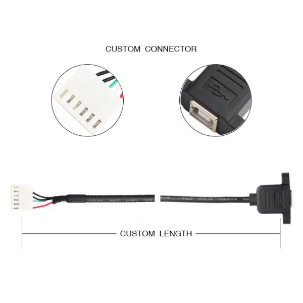 1.0mm A2542HA-6P Panel Mount Cable Assembly 6 PIN 200MM Length