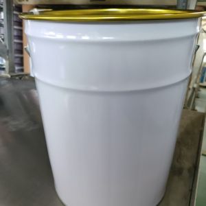 China Custom White logo Engine Oil Steel Bucket Package 20 Liter Metal Drum Round 5 Gallon Bucket on sale