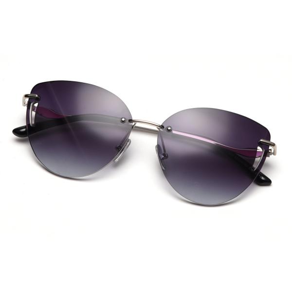 Frameless Trim Hollow Womens Driving Sunglasses Metal Frame Polarized