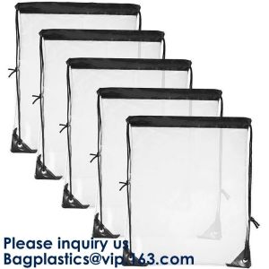 Custom Made PVC Transparent Drawstring Bag For Sports Cloth,Sport Promotional