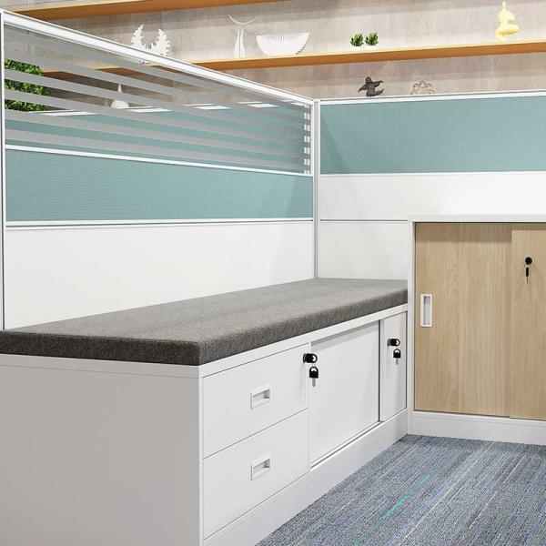 Commercial Office Furniture Partitions Workstation Desk For Four People