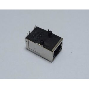 Tab Down Ethernet 10 Pin RJ45 Connector PCB Mount With Integrated Transformer