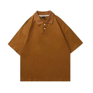 Custom 100% Pure Cotton Letter Printed Polo Shirt Short Sleeved T-Shirt For Men